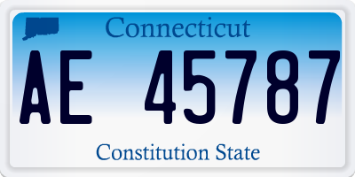 CT license plate AE45787