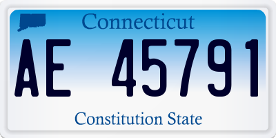 CT license plate AE45791