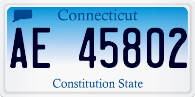 CT license plate AE45802