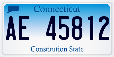CT license plate AE45812