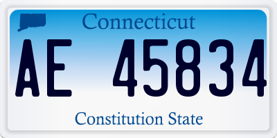 CT license plate AE45834