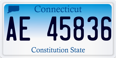 CT license plate AE45836