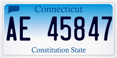 CT license plate AE45847
