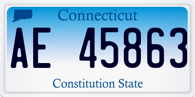 CT license plate AE45863