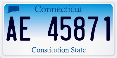 CT license plate AE45871
