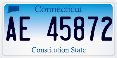 CT license plate AE45872