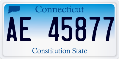 CT license plate AE45877