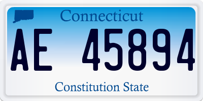 CT license plate AE45894