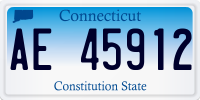 CT license plate AE45912