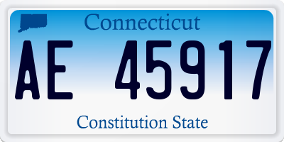 CT license plate AE45917
