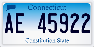 CT license plate AE45922