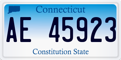 CT license plate AE45923