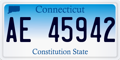CT license plate AE45942