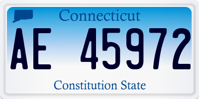 CT license plate AE45972