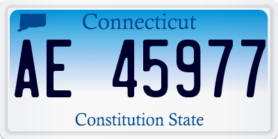 CT license plate AE45977