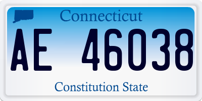 CT license plate AE46038