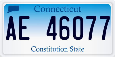 CT license plate AE46077