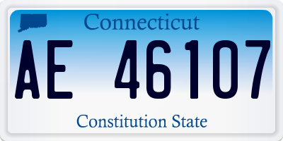 CT license plate AE46107