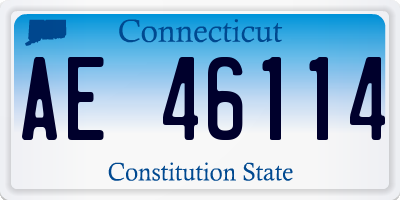CT license plate AE46114