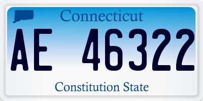 CT license plate AE46322