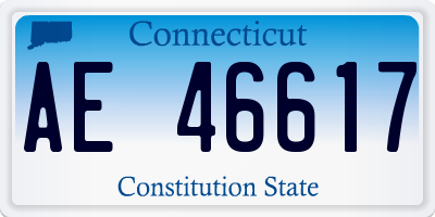 CT license plate AE46617