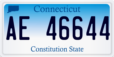 CT license plate AE46644