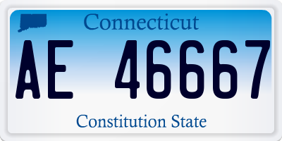 CT license plate AE46667