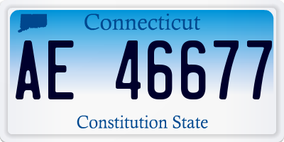 CT license plate AE46677