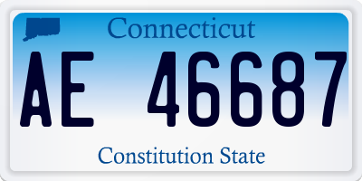 CT license plate AE46687