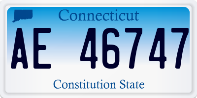 CT license plate AE46747