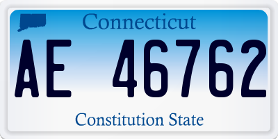 CT license plate AE46762