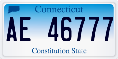 CT license plate AE46777