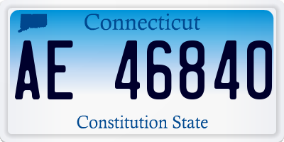 CT license plate AE46840