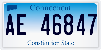 CT license plate AE46847