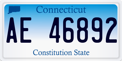 CT license plate AE46892