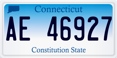 CT license plate AE46927