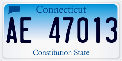 CT license plate AE47013