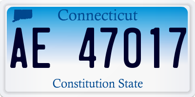 CT license plate AE47017