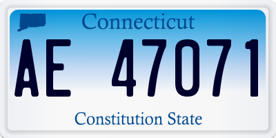 CT license plate AE47071