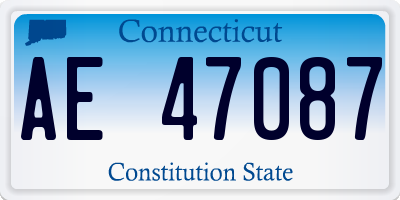 CT license plate AE47087
