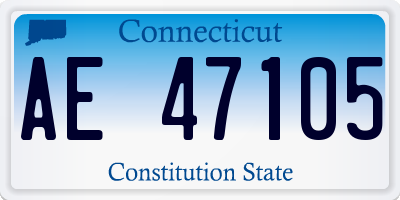 CT license plate AE47105