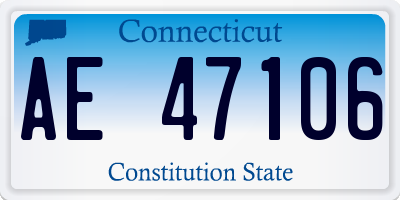 CT license plate AE47106