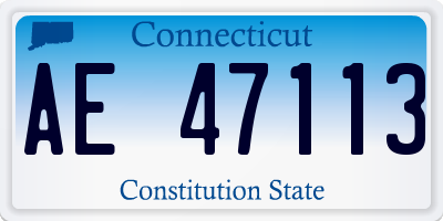 CT license plate AE47113