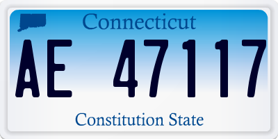 CT license plate AE47117