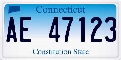 CT license plate AE47123