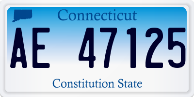 CT license plate AE47125