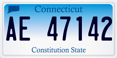 CT license plate AE47142