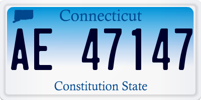 CT license plate AE47147