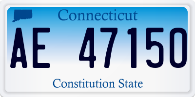 CT license plate AE47150
