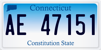 CT license plate AE47151